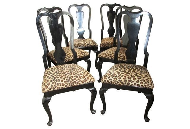 Leopard print dining chairs 1
