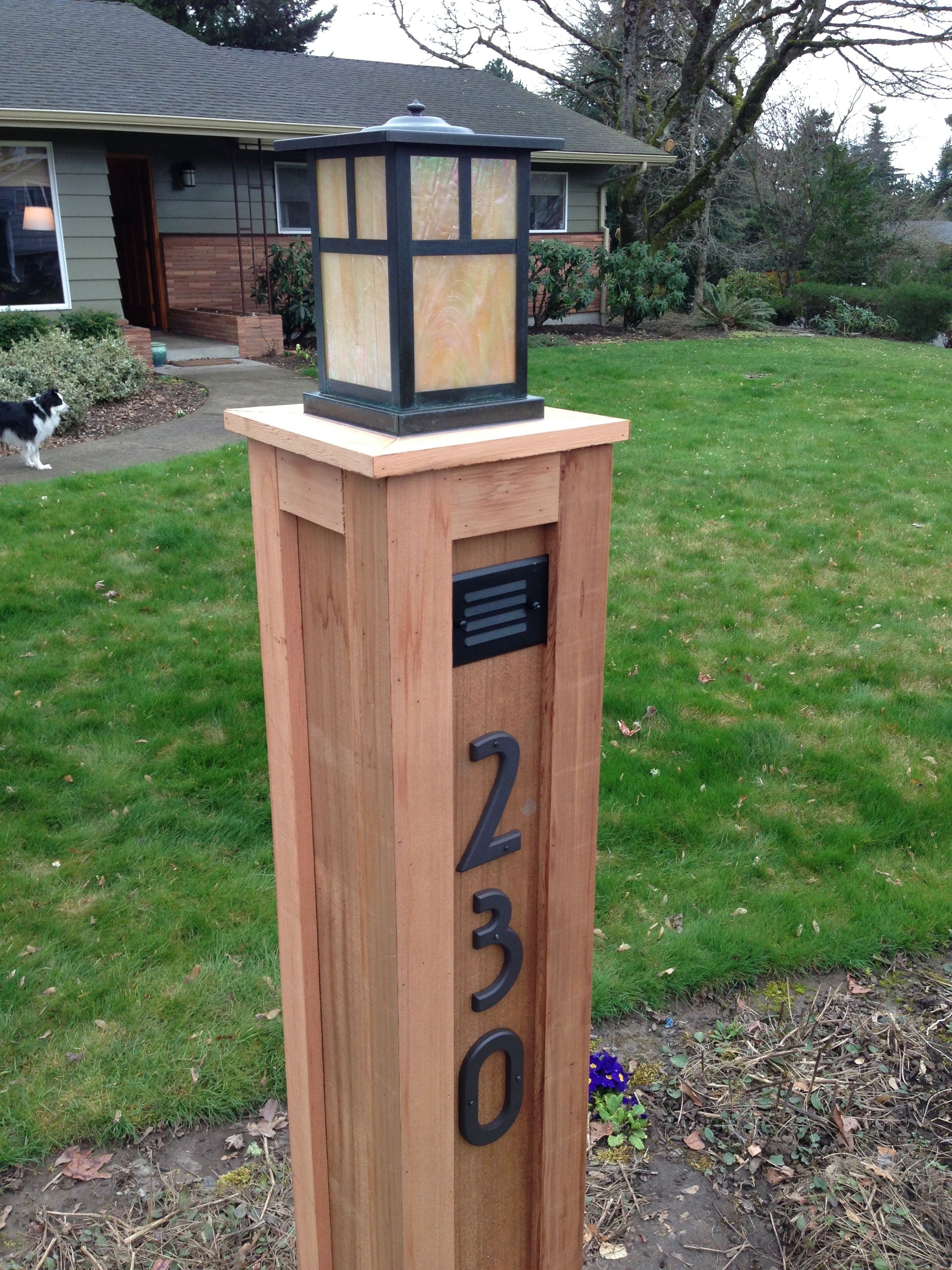 lighted address post