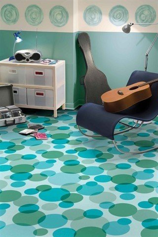 Loving this bubble pattern vinyl flooring i can envision it