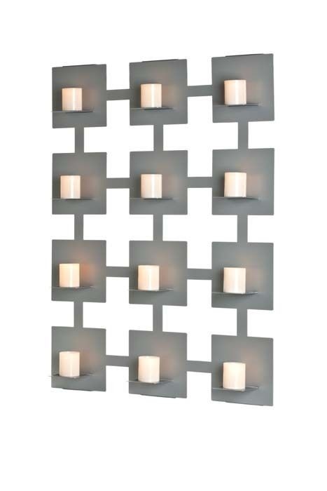 Mariano Metal Decor WA-11002-1-CAN-SIL Platinum Silver 12 Candle Sconce/Metal Wall Decor Art