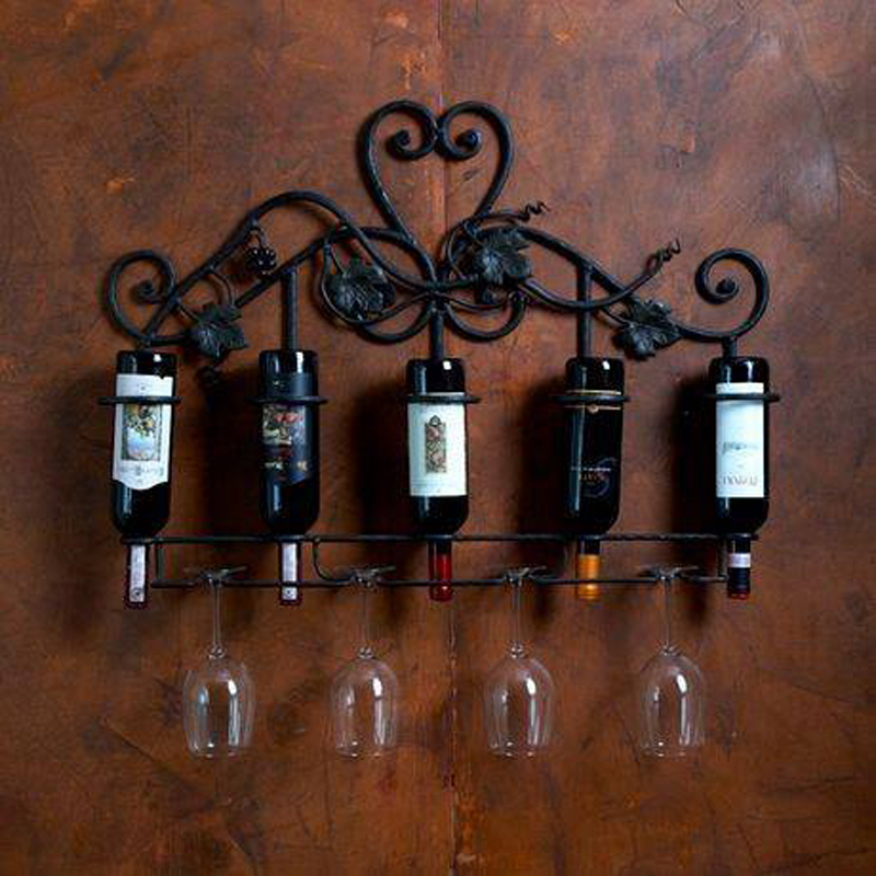 Metal wall wine rack bottle holder 3
