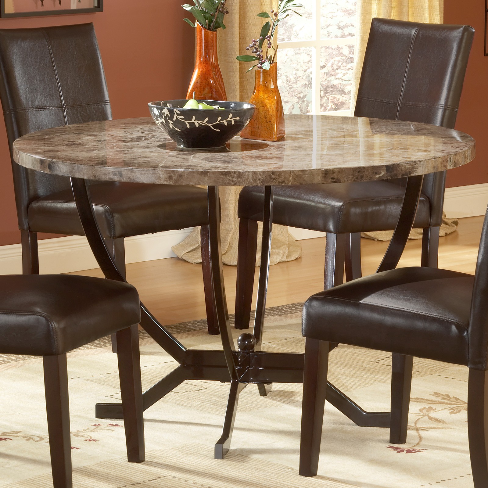 round brown kitchen table