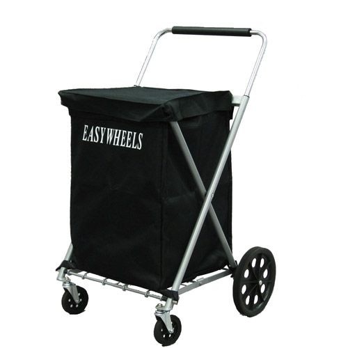 Grey/Red/Black VOOMcart Personal Collapsible Grocery Cart with Wheels and Removable Baskets Black 