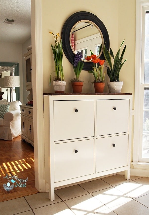 narrow shoe rack for entryway