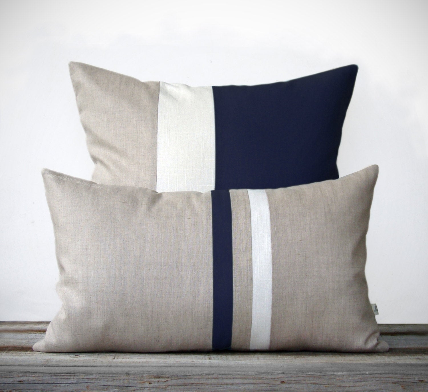Navy White Stripe Cushion Cover Scatter Nautical Decor Pillow Case Daybed Mode 