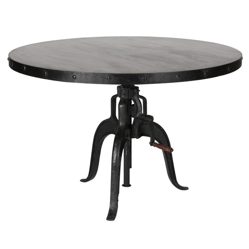 Round industrial coffee table