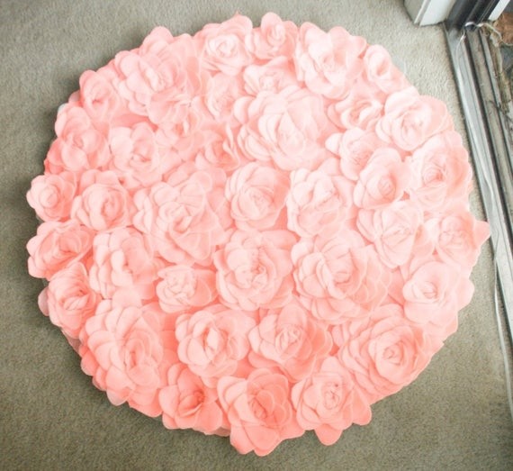 Round rosette rug photo prop baby