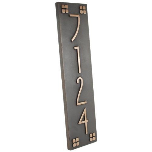 Vertical American Craftsman 5 Number Squares Only 6x30 - Raised Bronze Coated