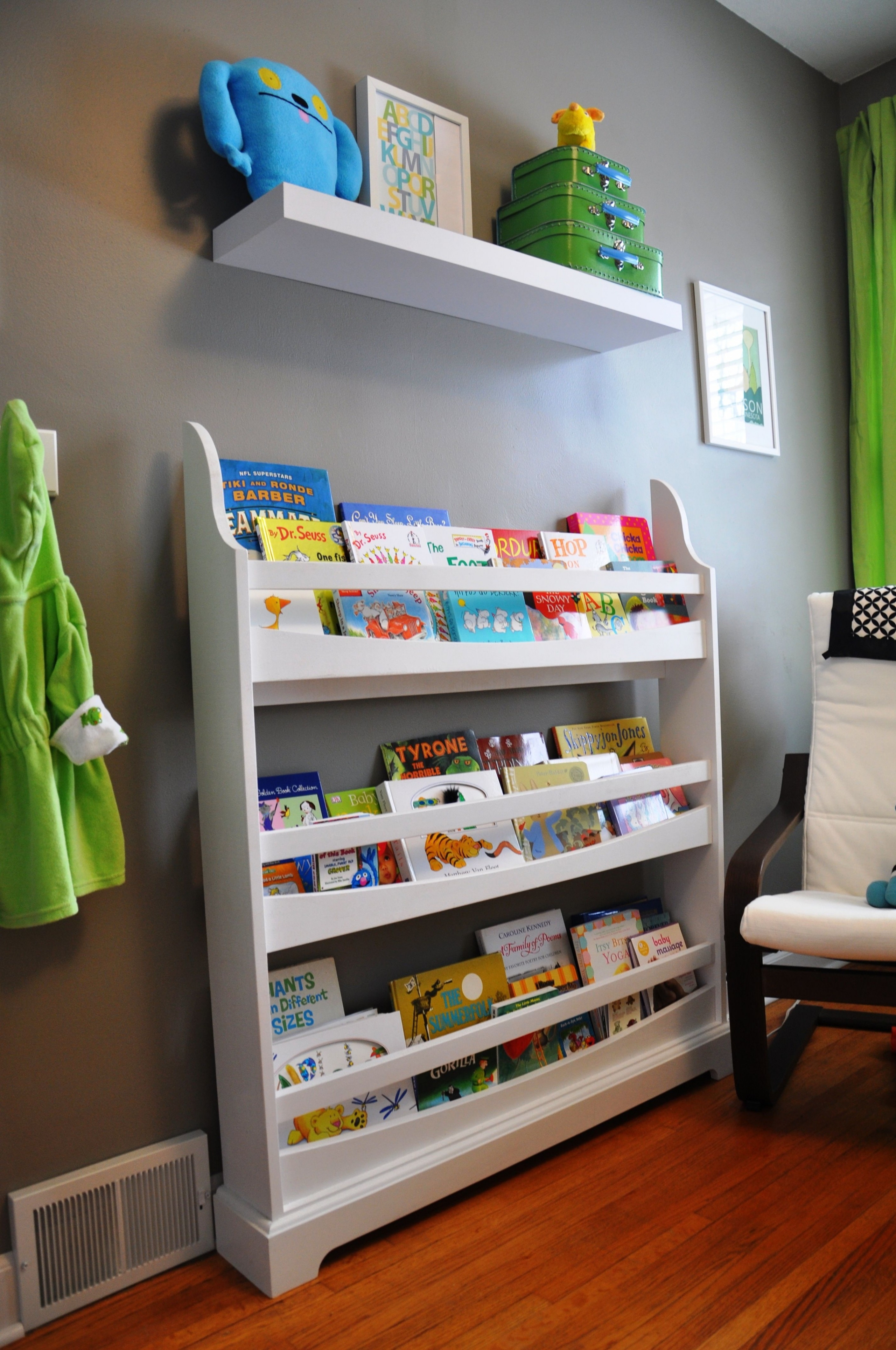 white shelves for kids room