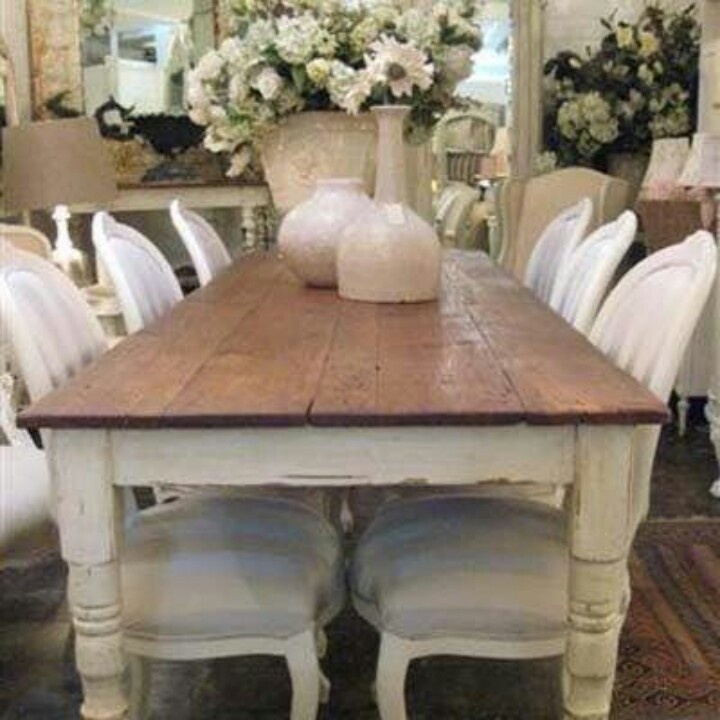 White Distressed Dining Table - Ideas on Foter