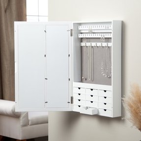 wall mount jewelry cabinet plans