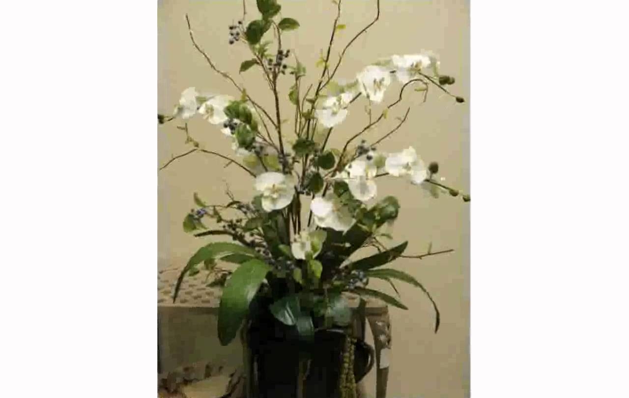 big vase with artificial flowers