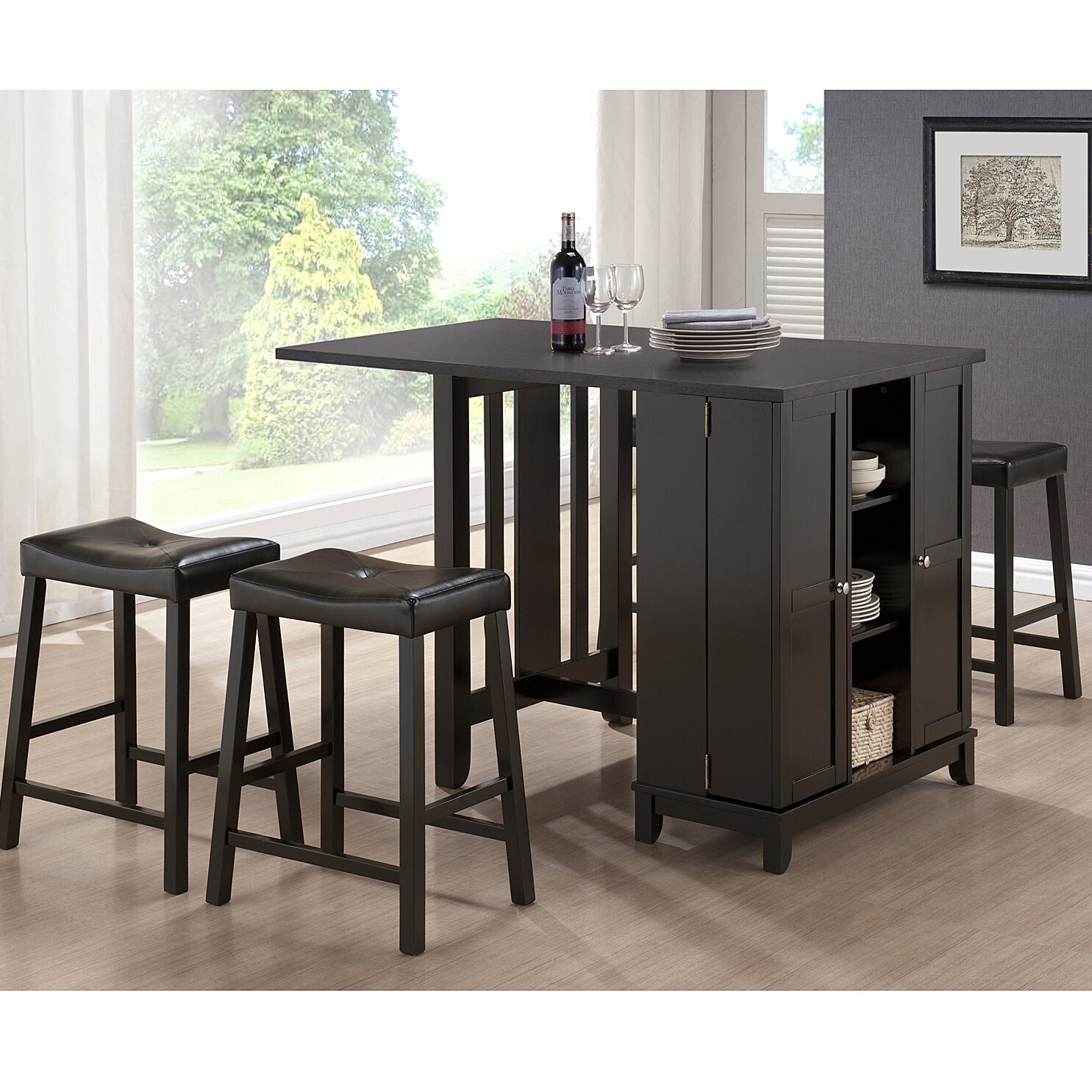 bar height table with drawers