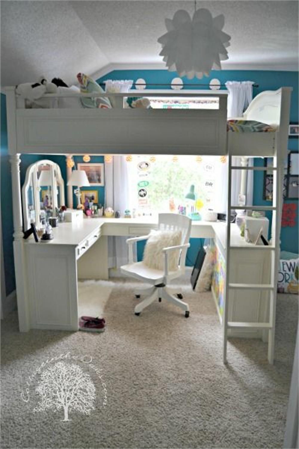 Bunk bed with desk for adults