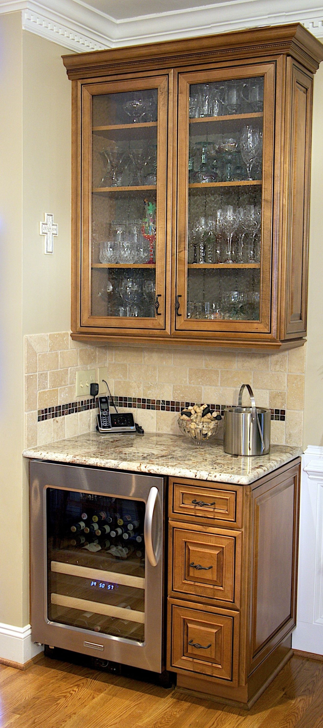 Bar cabinets with online mini fridge