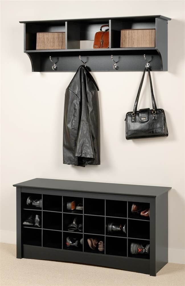 Coat rack with cubbies