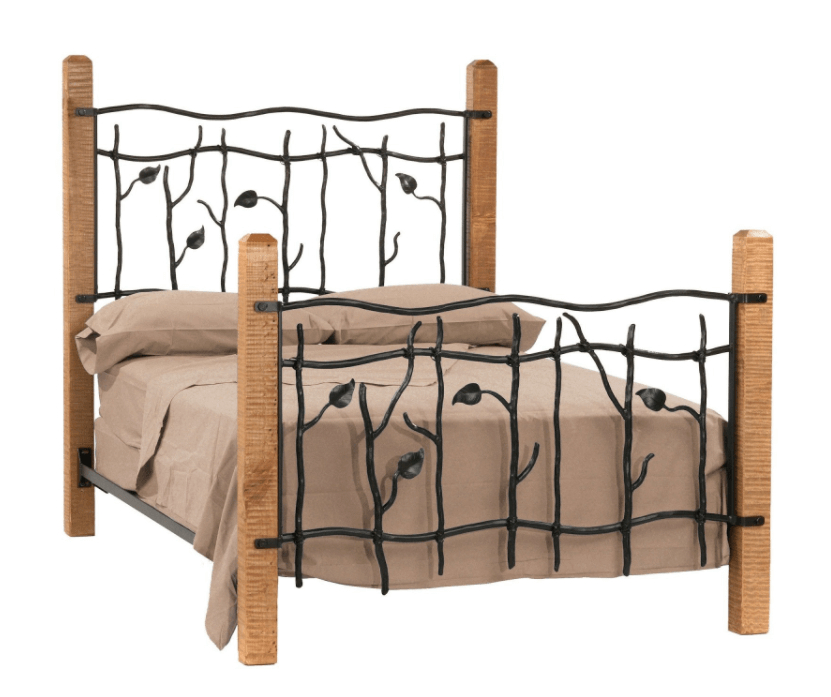 Cool bed frame ideas with 4 wood legs and leaf