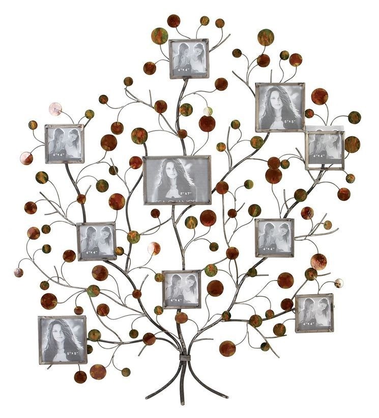 Family Tree Photo Frame Black Metal Wall Hanging Decorative Collage Picture Fram 