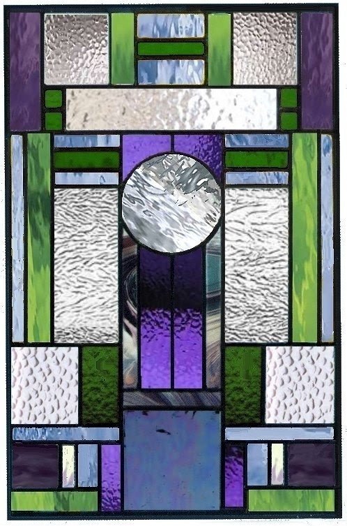 Hummingbird stained glass panel
