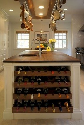 Kitchen Island With Wine Rack - Foter