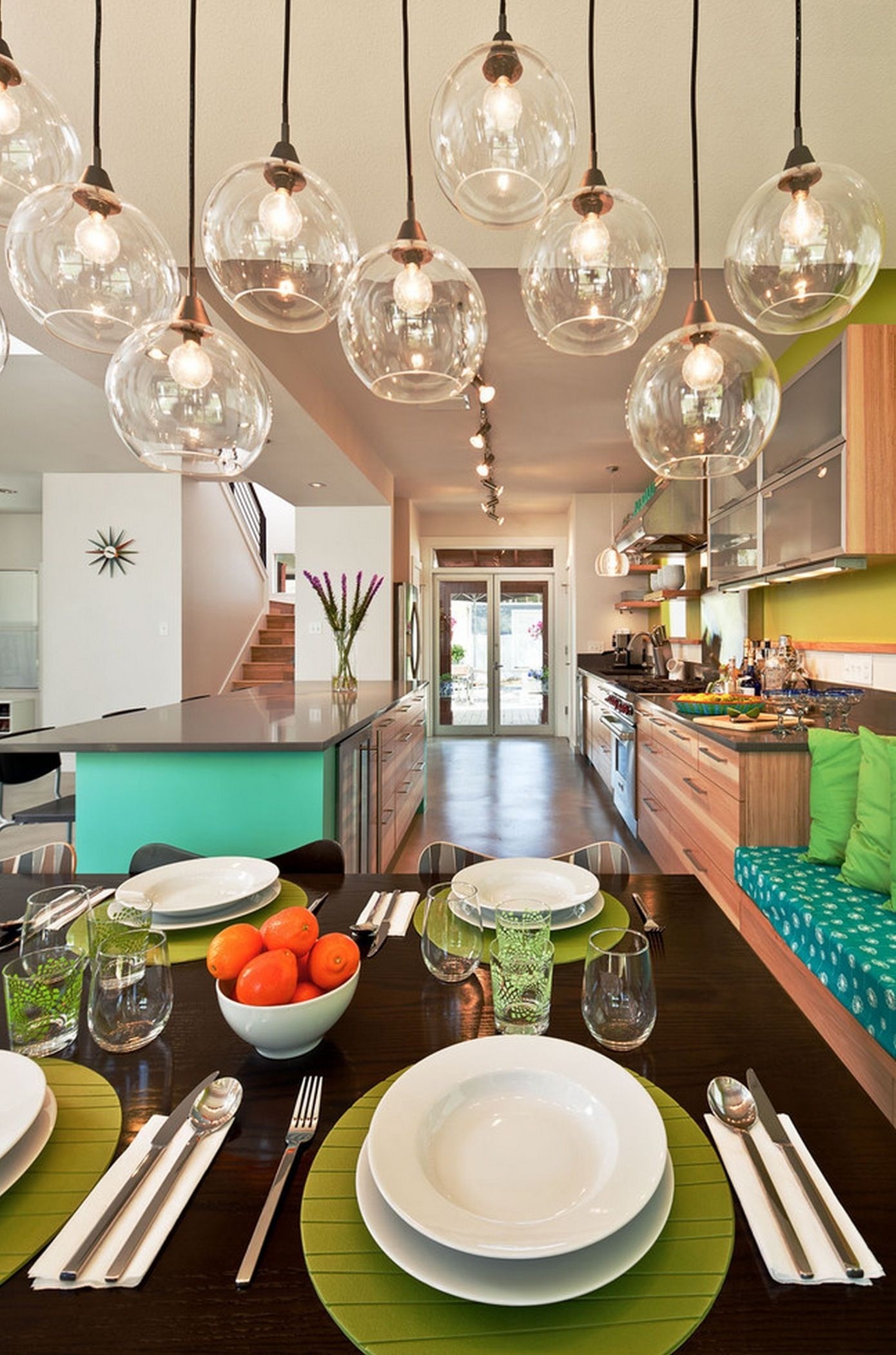 Modern Pendant Lights Above Kitchen Island for Living room