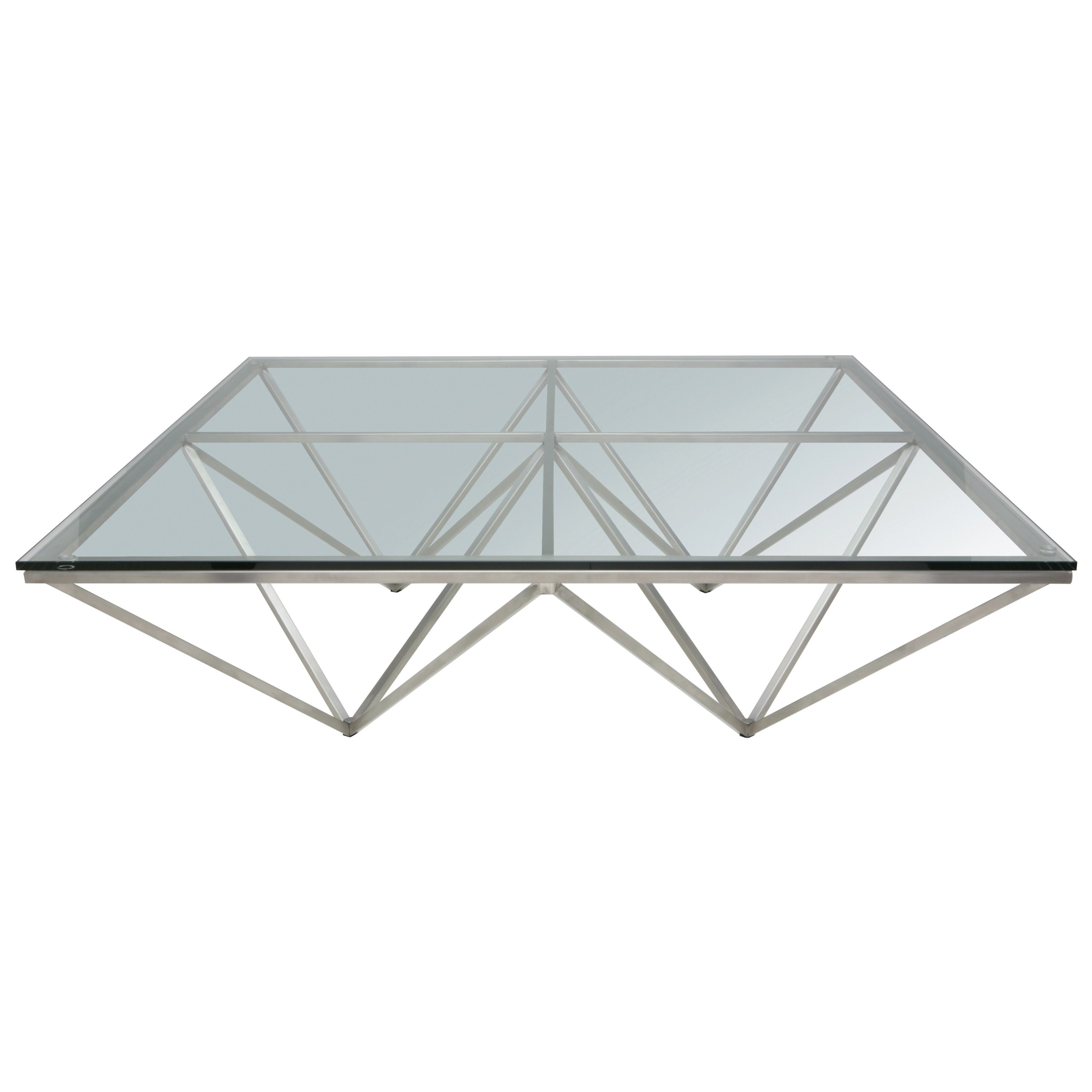 Large square glass coffee table