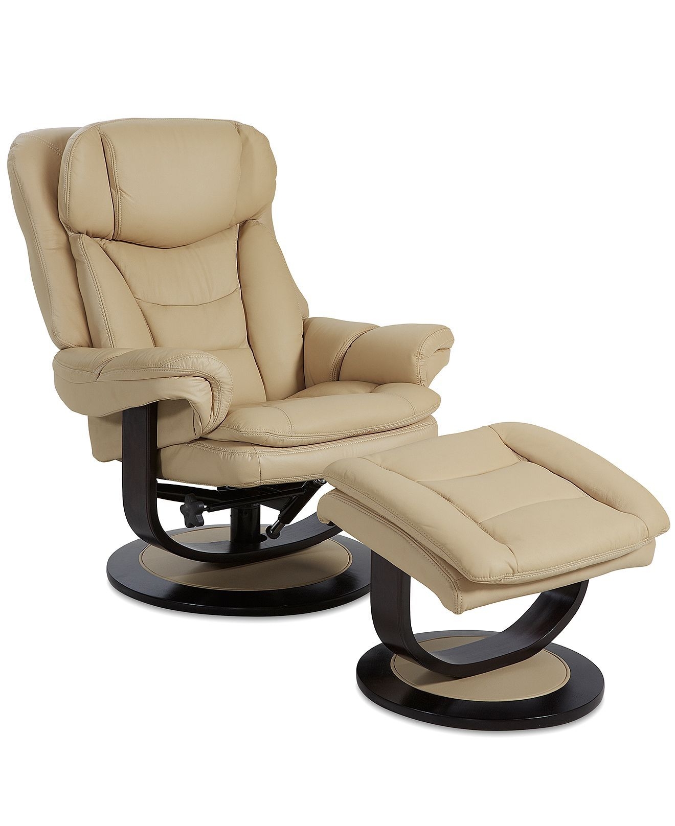 Leather recliner chair with ottoman 1