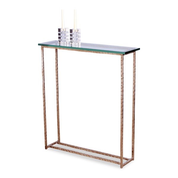 Long glass console table