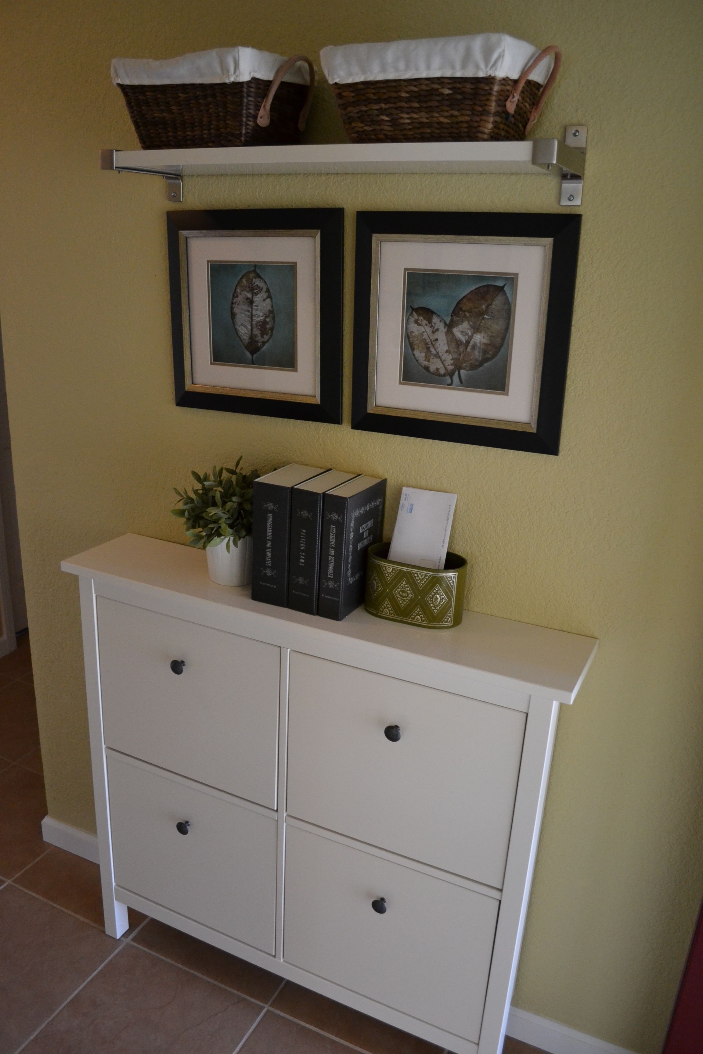 Love this ikea shoe cabinet for a narrow entryway