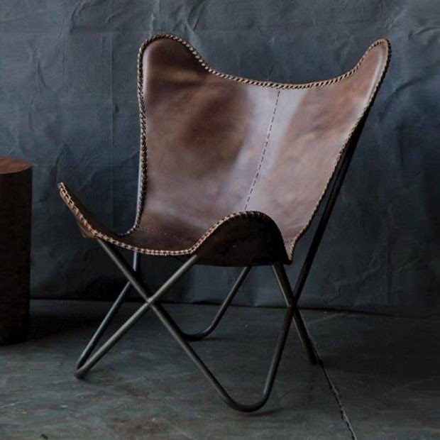 Metal and leather chairs