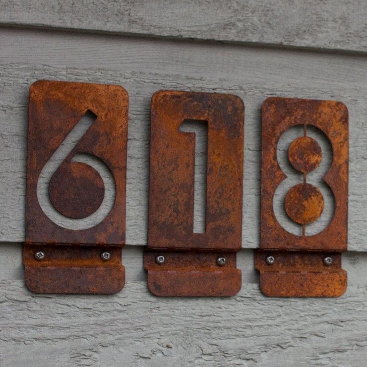 Modern door number signs