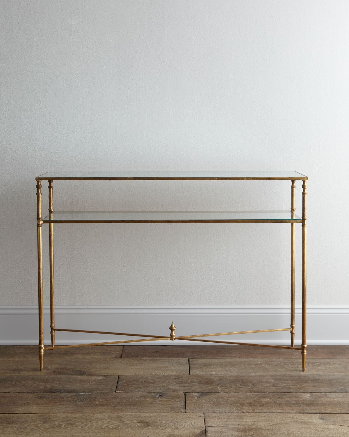 Narrow glass console table 20