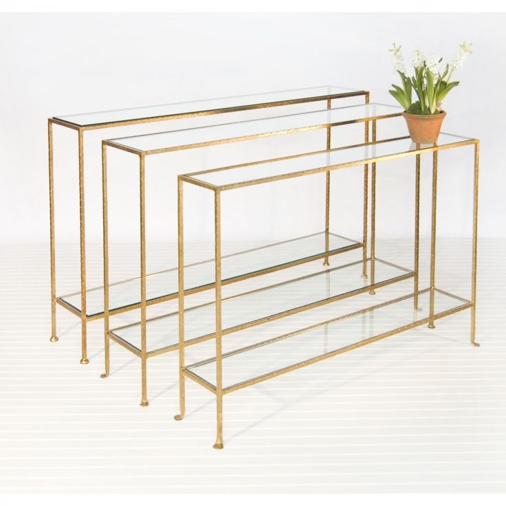 Narrow glass console table 4