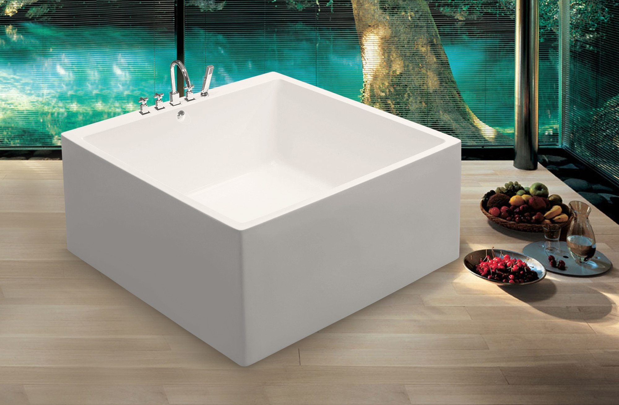 PureScape Acrylic 52" x 52" Freestanding Bathtub