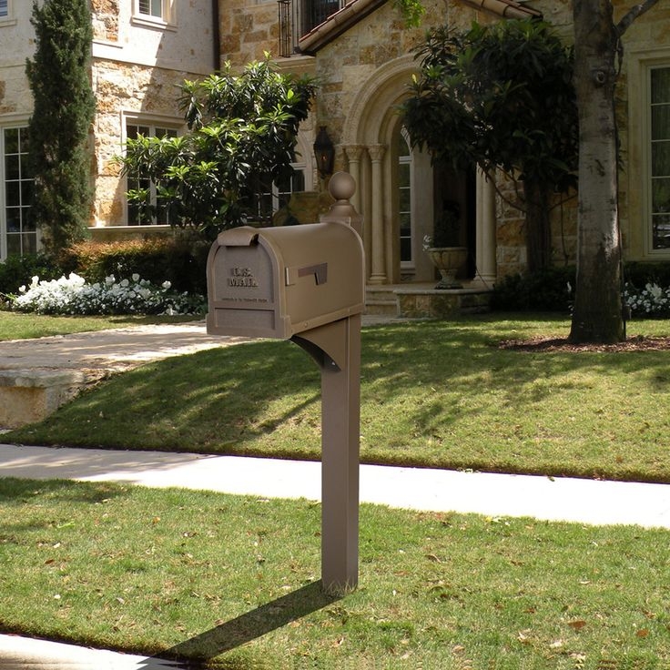 Shop postmaster textured bronze steel mailbox post at