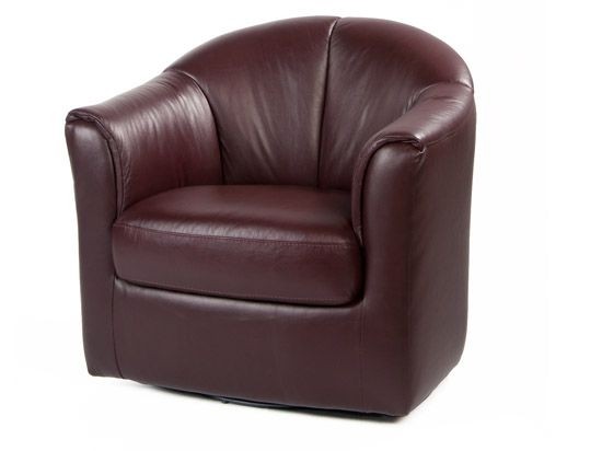 Small leather swivel club chair