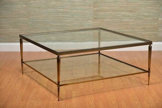 Square coffee table with glass top 1