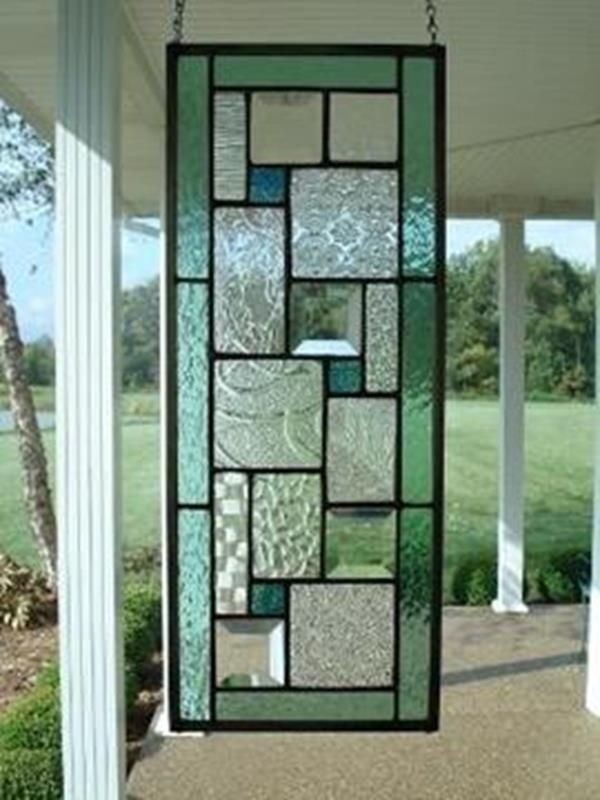 Stained Glass Panel Seafoam Green Window
