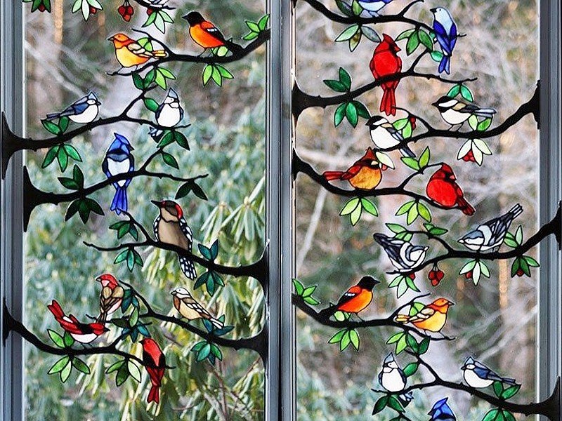 Stained glass panels for windows