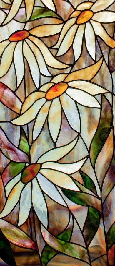 narrow stained glass panels