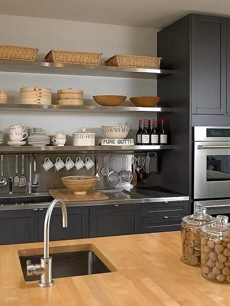 Stainless steel kitchen shelving
