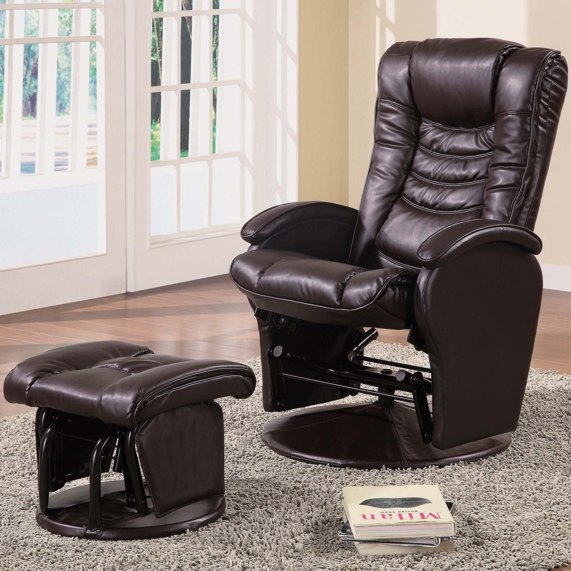 Swivel glider chair with ottoman