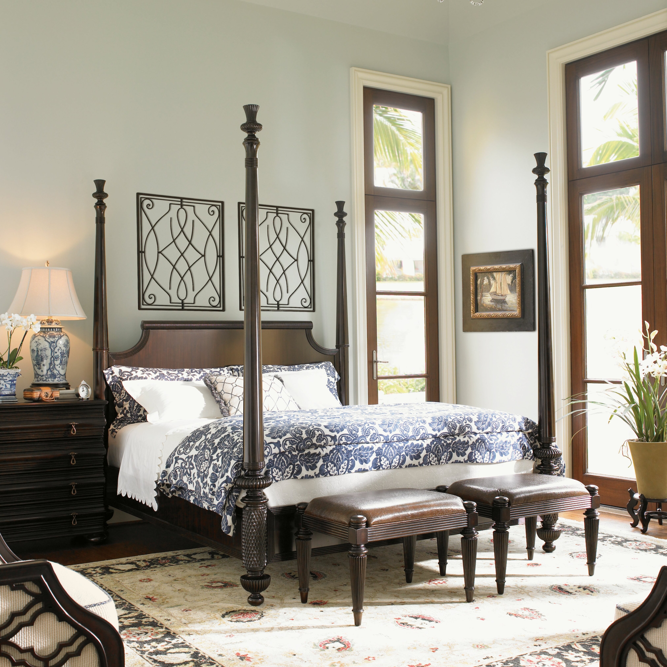 Tommy bahama home royal kahala bedroom set in distressed coffee