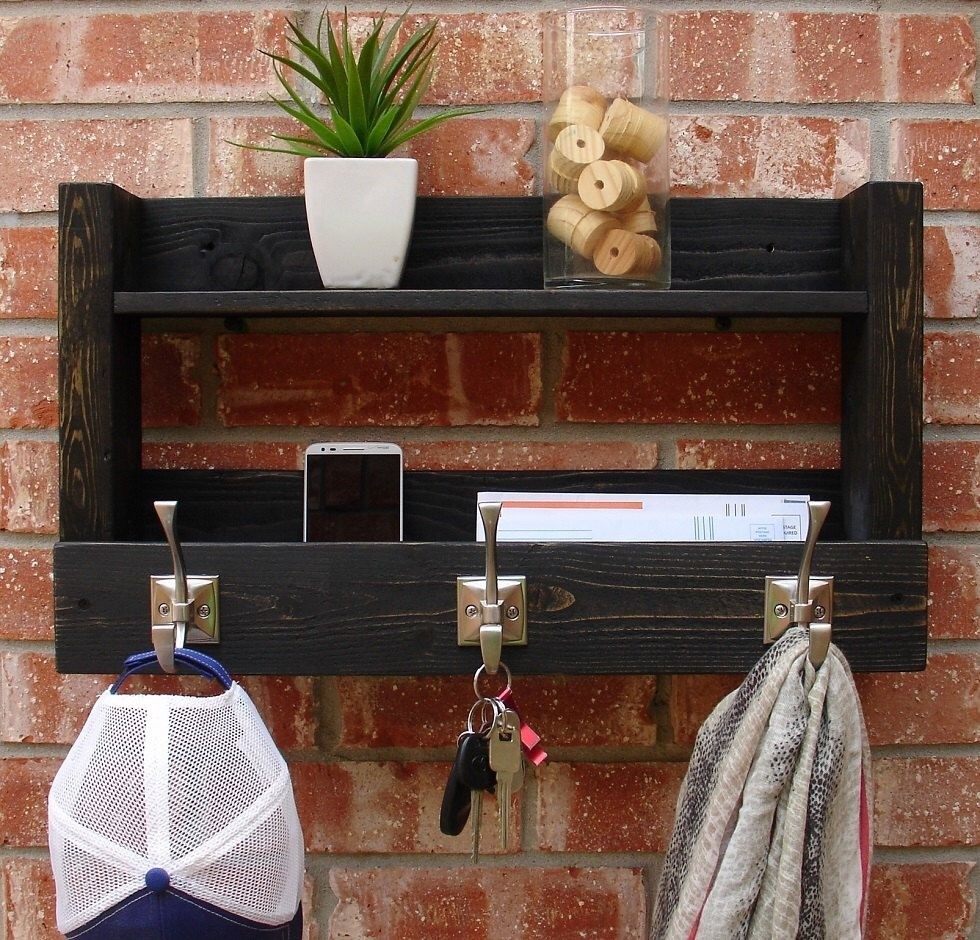 Small Pallet Inspired Coat Rack with Shelves