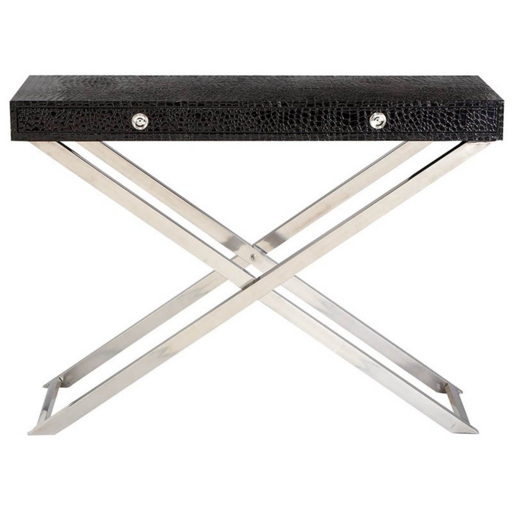 Angelo console table 2 drawer console table with a croc