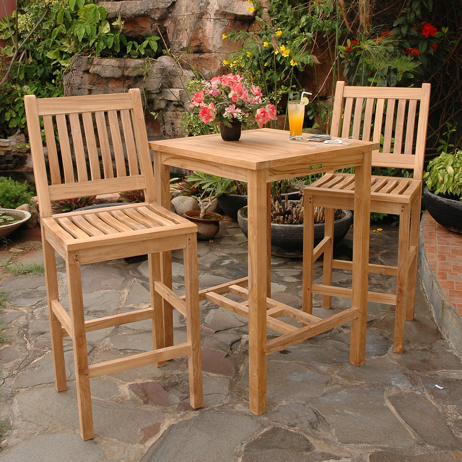 Teak bar height table deals and chairs