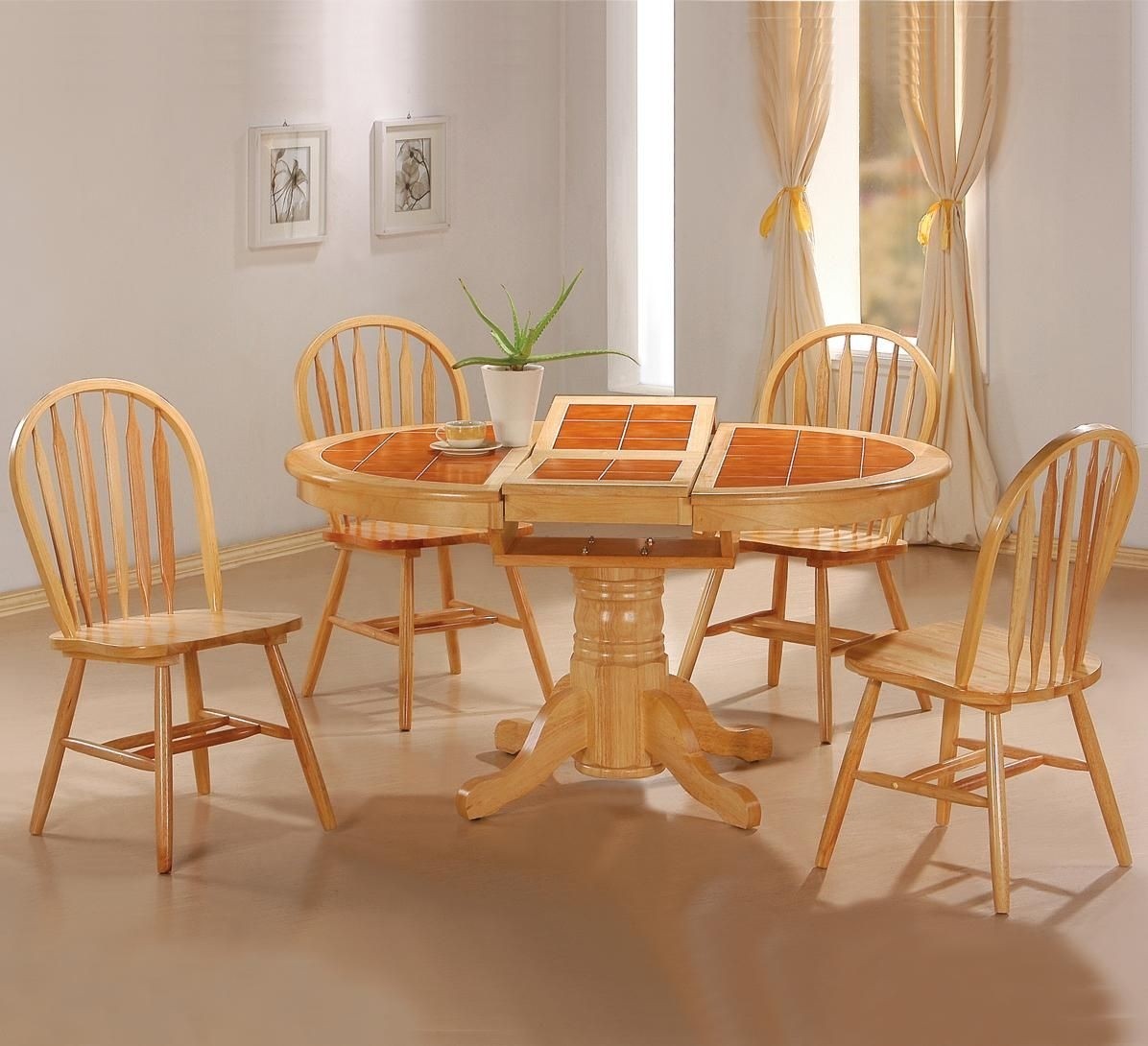 Butterfly leaf dining table set