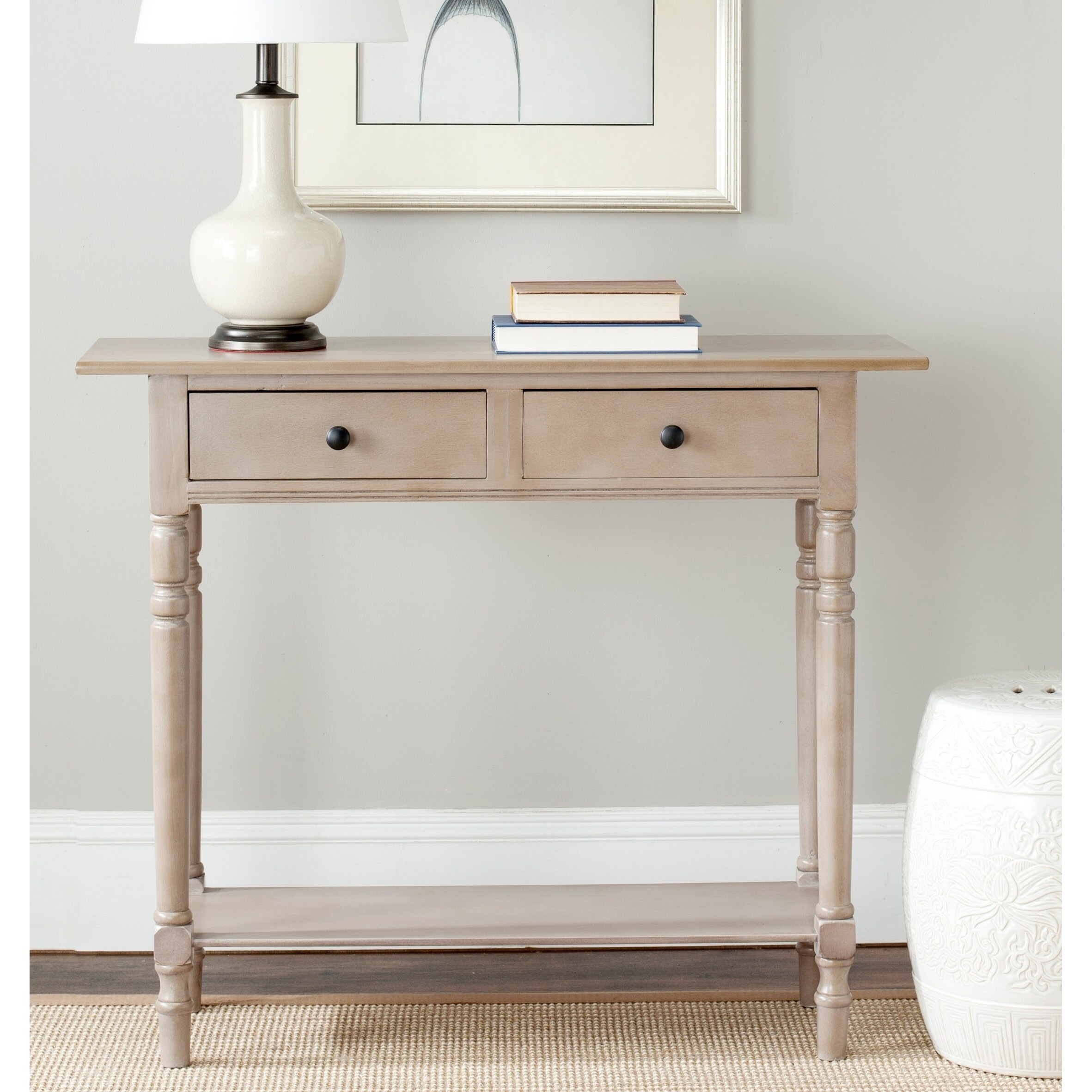 Cape cod grey 2 drawer console table