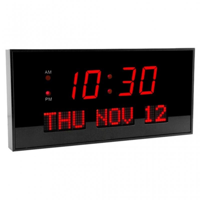 Dbtech Big Digital Led Calendar Clock With Day Date Shelf Or Wall Mount