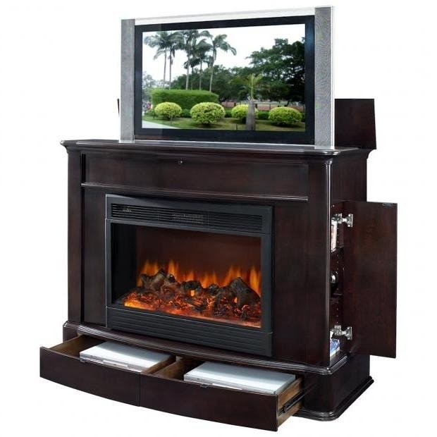 Electric fireplace with tv lift 1
